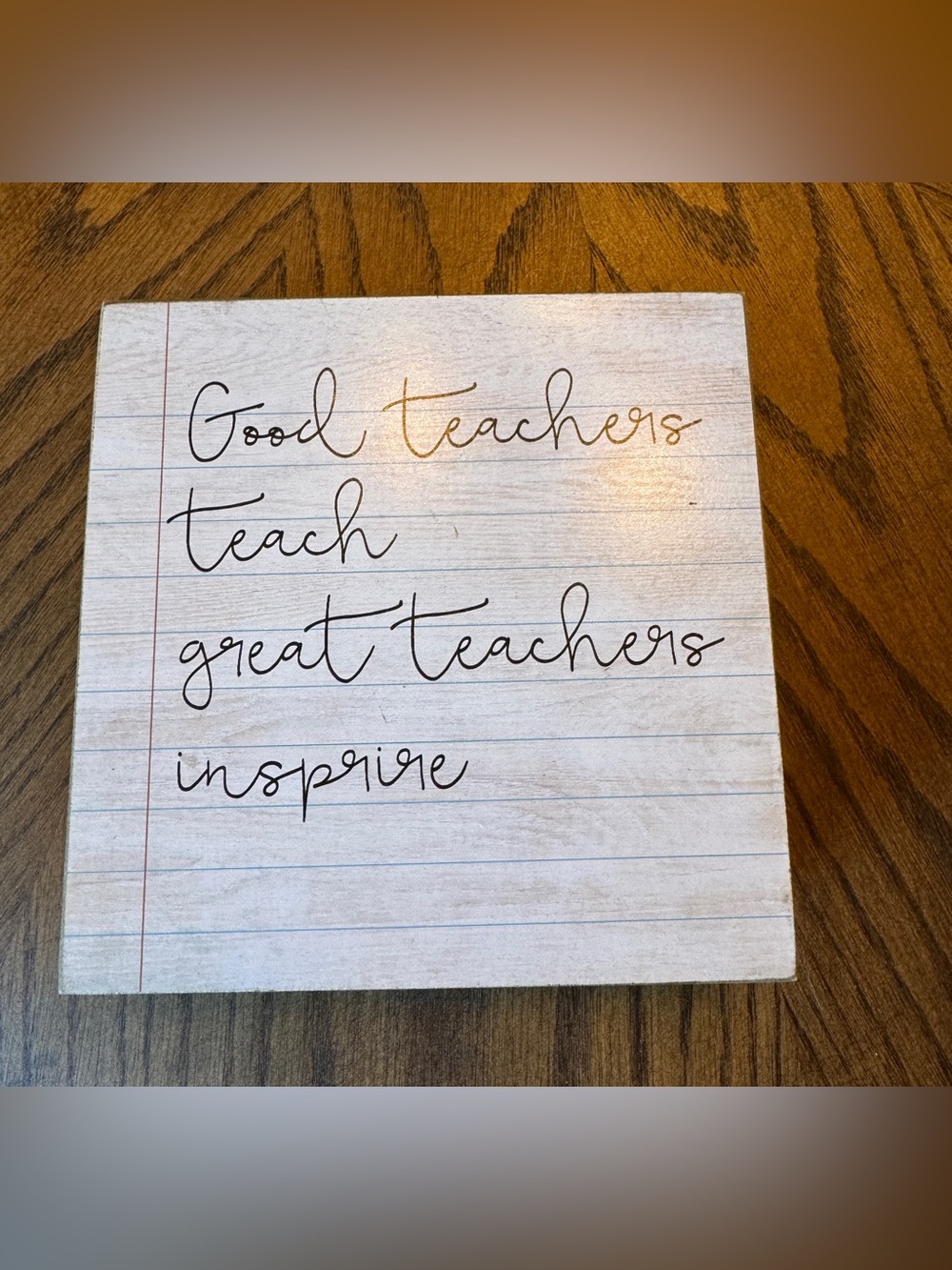 T.J.Maxx White and Black Notebook-Style Inspirational Sign